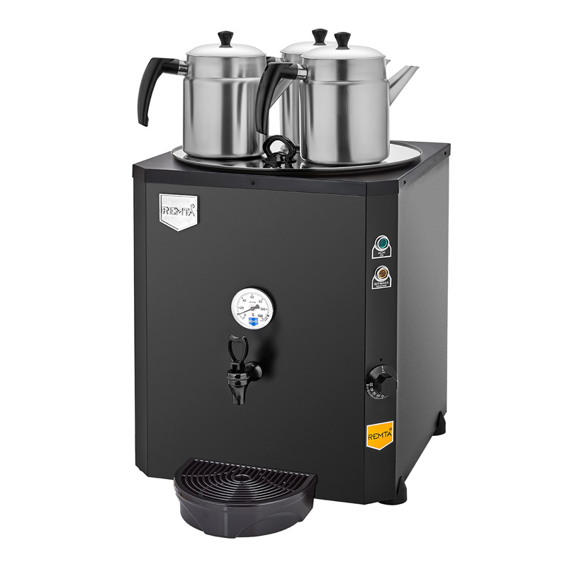 Remta DE10 Jumbo Çay Makinesi, 3 Demlikli, 40 L, Elektrikli, Siyah