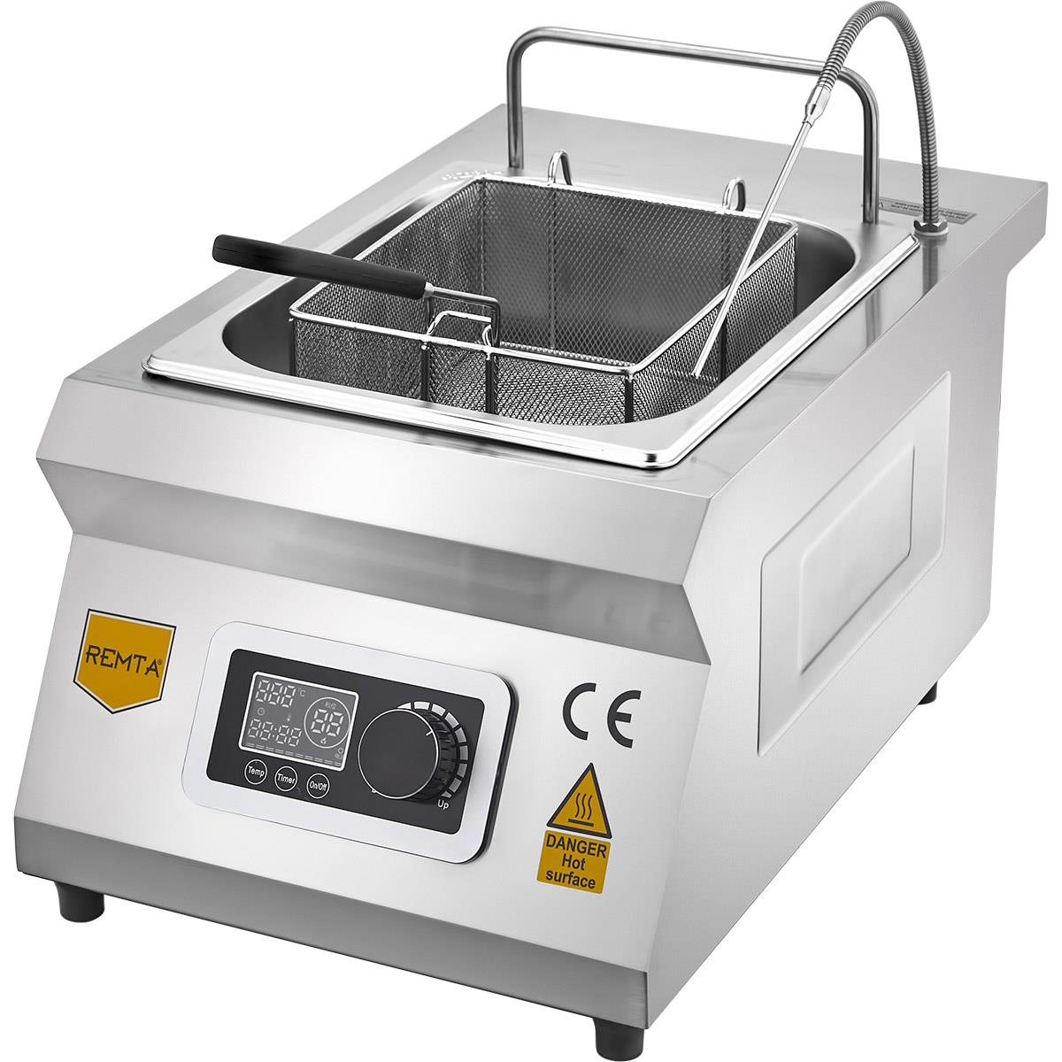 Remta Remta WZ-TZ035 İndüksiyonlu Fritöz, 10 Litre Kapasiteli, 32x51,3x25 cm Sepet Ölçülü