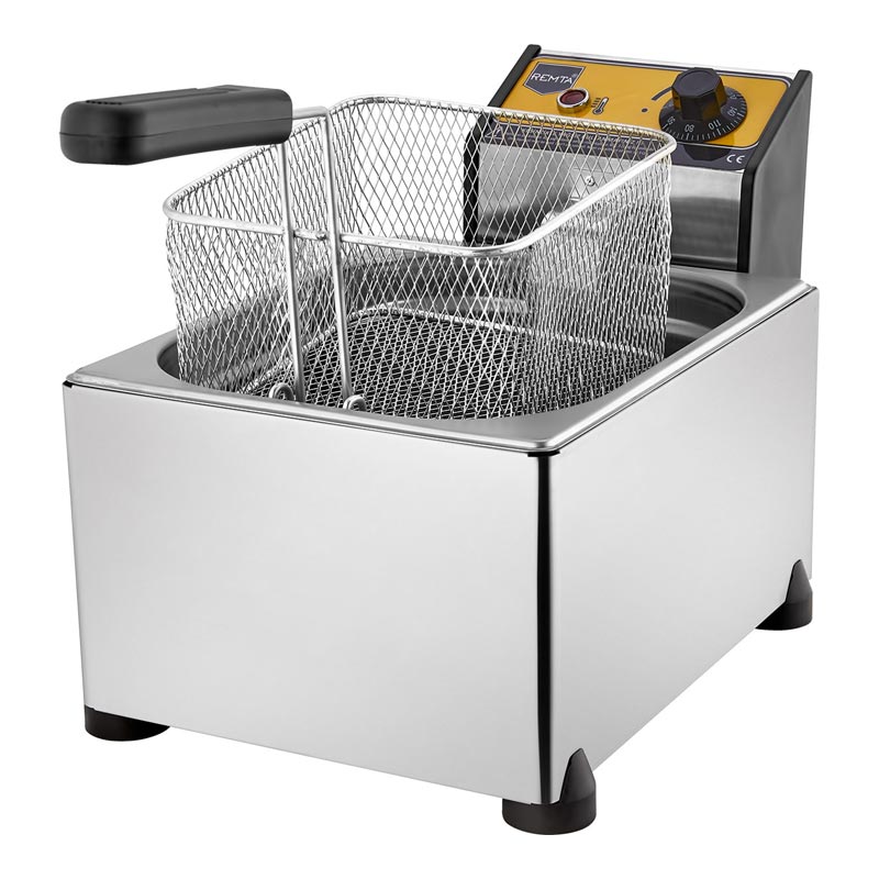 Remta Remta R91 Elektrikli Fritöz, Kapaklı, 5 Litre Kapasiteli, 27x48x29 cm Sepet Ölçülü