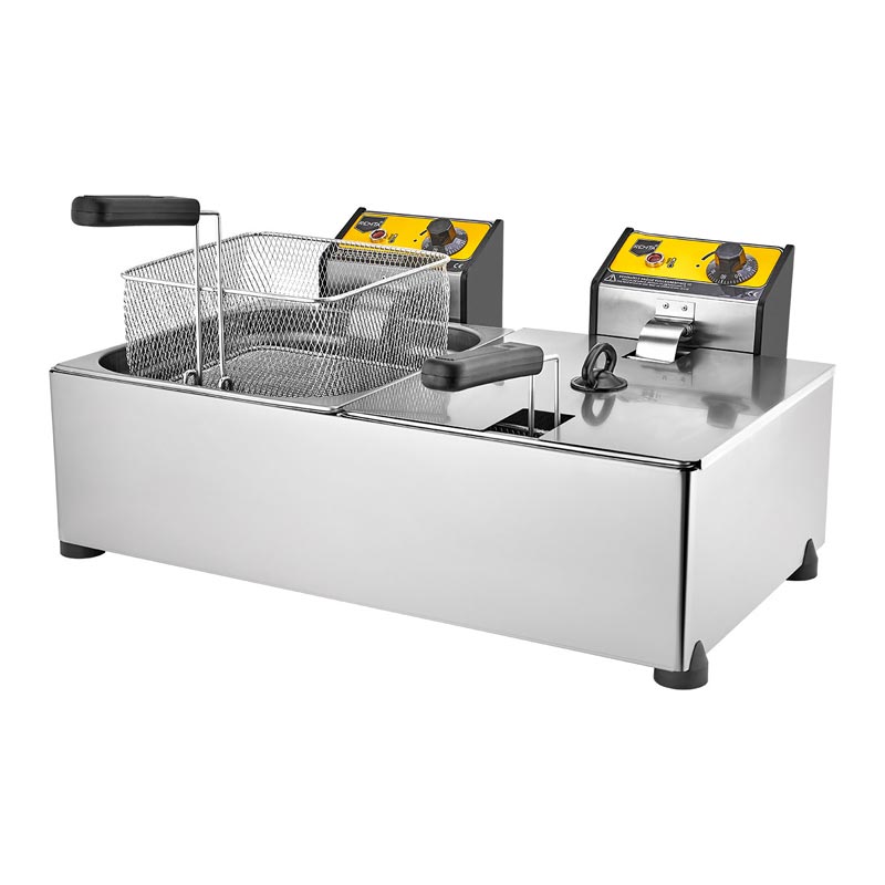 Remta Remta R102 Elektrikli Fritöz, Çiftli, Kapaklı, 8+8 Litre Kapasiteli, 25x25x12 cm Sepet Ölçülü