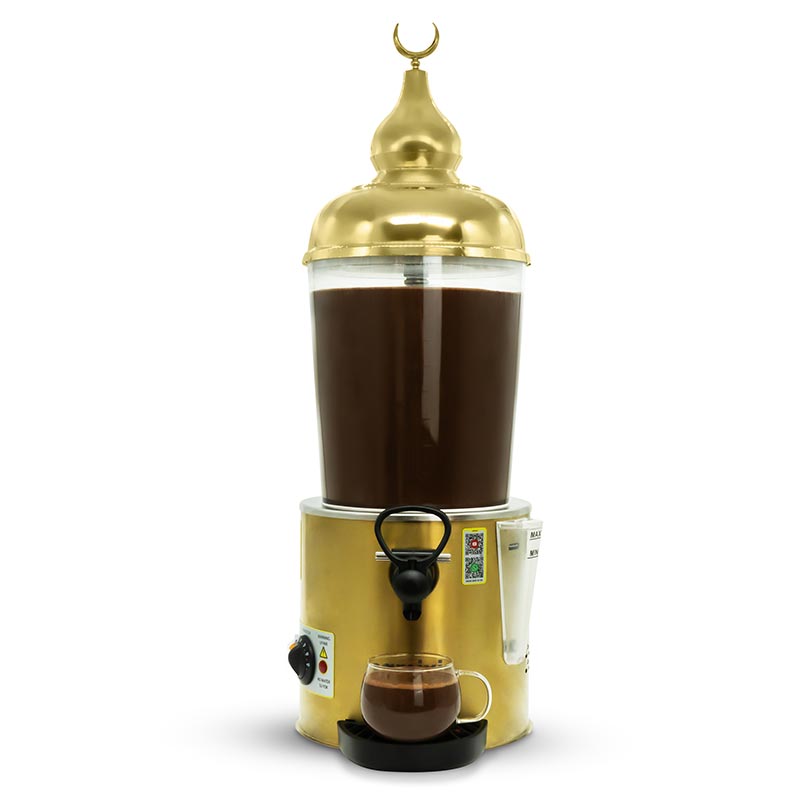 Samixir Samixir SC10 Panoramik Sıcak Çikolata ve Salep Makinesi, 10 Lt, Karıştırıcılı, Gold