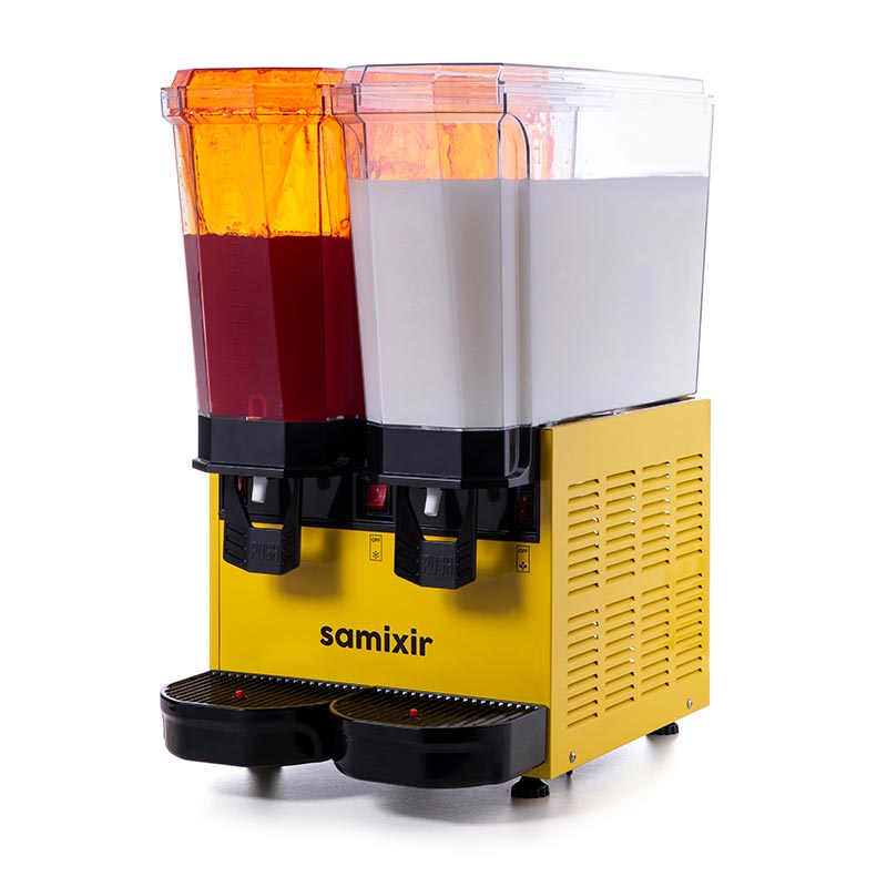 Samixir Samixir 40.SMY Klasik Twin Soğuk İçecek Dispenseri, 20+20 Lt, Karıştırıcılı ve Fıskiyeli, Sarı
