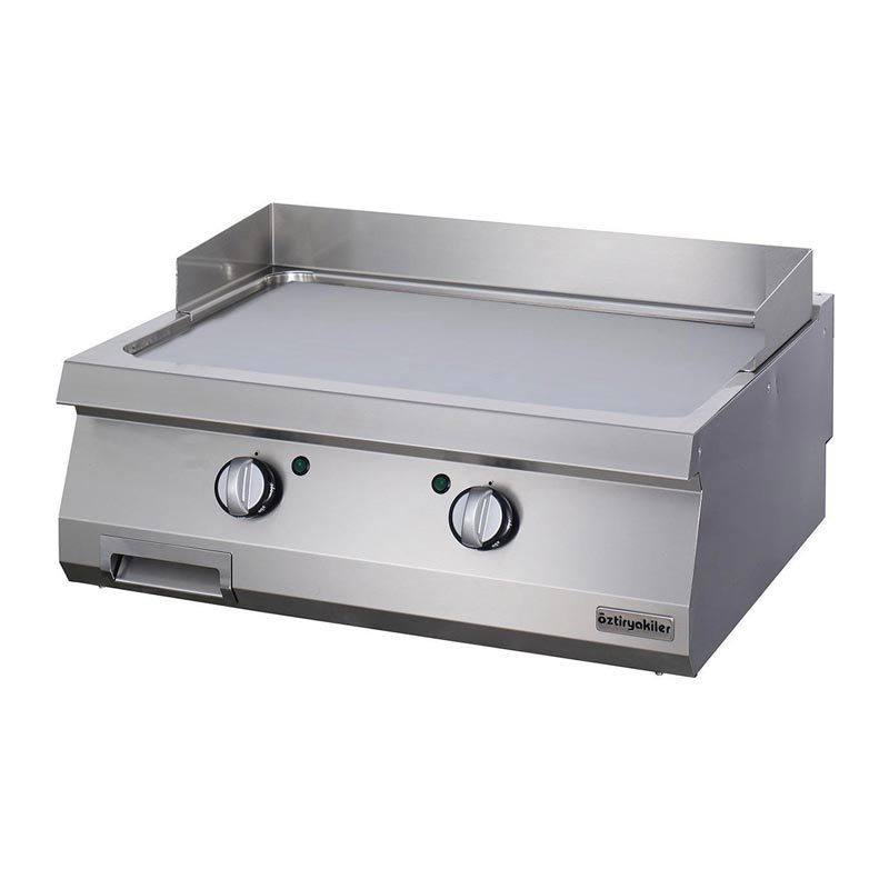 Öztiryakiler Öztiryakiler OGE 8070 C Düz Grill Plate, 80x70 cm, Sert Krom Kaplı, Elektrikli