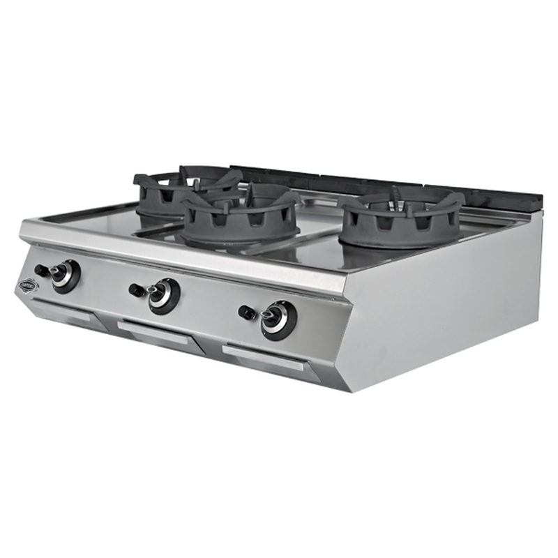 Empero Empero 700 Plus Seri Set Üstü Wok Ocak, 3 Brülörlü, 120x73x30 cm