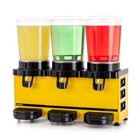Samixir Samixir MMM30 AY, Analog, Panoromik Triple Soğuk İçecek Dispenseri, 10+10+10 Lt, Karıştırıcılı, Sarı