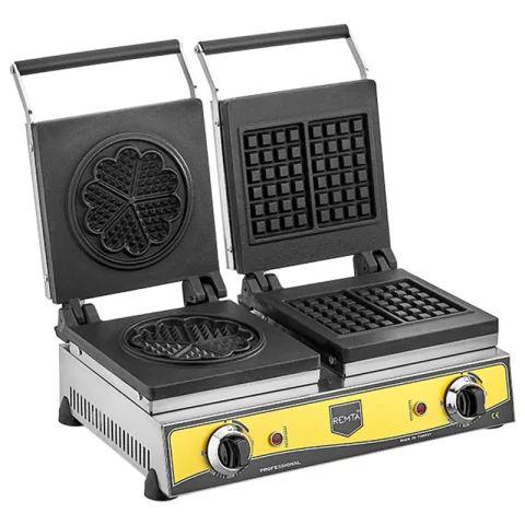Remta Remta W21 Çiftli Kare ve Çiçek Waffle Makinesi, 21 cm Çiçek Ölçüsü