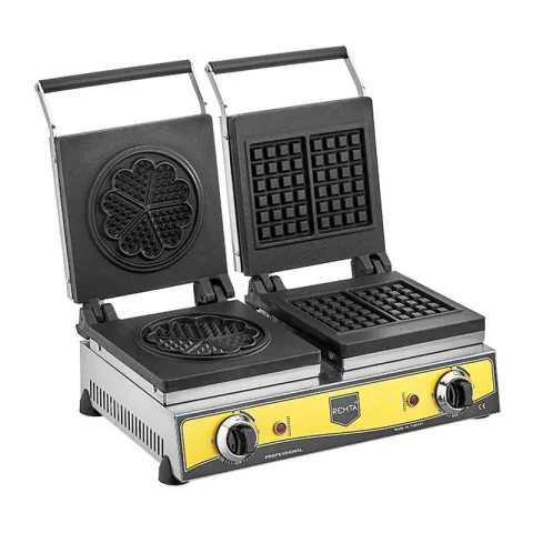 Remta Remta W20 Çiftli Kare+Çiçek Model Waffle Makinesi, 16 cm, Elektrikli