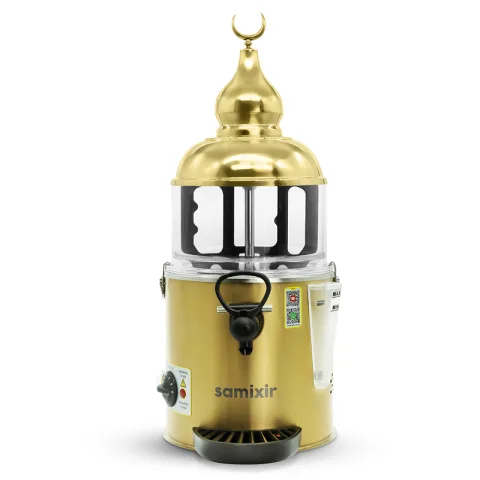 Samixir Samixir SC06 Panoramik Sıcak Çikolata ve Salep Makinesi, 6 Lt, Karıştırıcılı, Gold