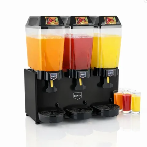 Remta Remta ST16 3'lü Şerbet Soğutma Makinesi, 3 Fıskiyeli, 20+20+20 Litre Kapasiteli, Sarı
