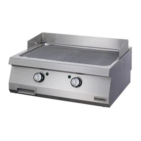 Öztiryakiler Öztiryakiler OGE 8070 N C Oluklu Grill Plate, 80x70 cm, Sert Krom Kaplı, Elektrikli