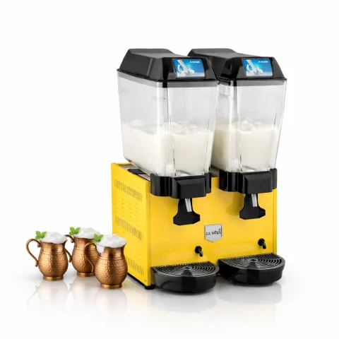 Remta Remta ST14 Çiftli Ayran Soğutma Makinesi, 2 Karıştırıcılı, 20+20 Litre Kapasiteli, Silver