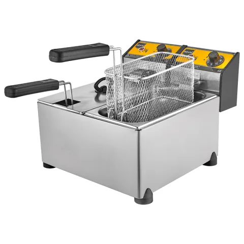 Remta Remta R92 Elektrikli Fritöz, Çiftli, Kapaklı, 3+3 Litre Kapasiteli, 13x21x12 cm Sepet Ölçülü