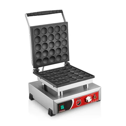 SilverInox SilverInox B10 Yuvarlak Bubble Waffle Makinesi, Tekli, Kapaklı, Elektrikli