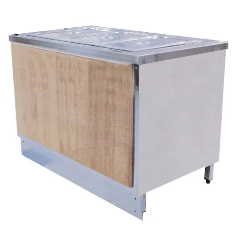 Öztiryakiler Öztiryakiler Ahşap Kaplamalı Sıcak Servis Bankosu, 4 GN 1/1-200 mm, 150x70 cm
