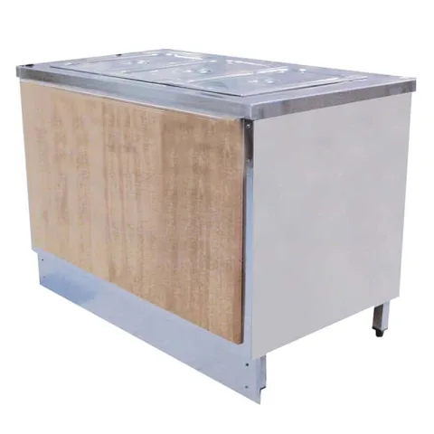 Öztiryakiler Öztiryakiler Ahşap Kaplamalı Sıcak Servis Bankosu, 3 GN 1/1-200 mm, 120x70 cm